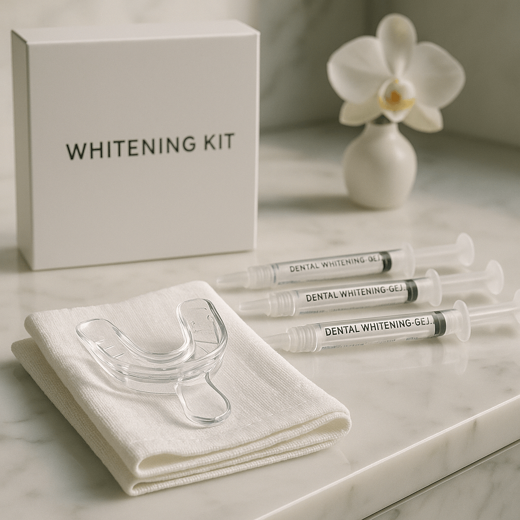 Kit de clareamento dental caseiro supervisionado pela MAAC Odontologia.